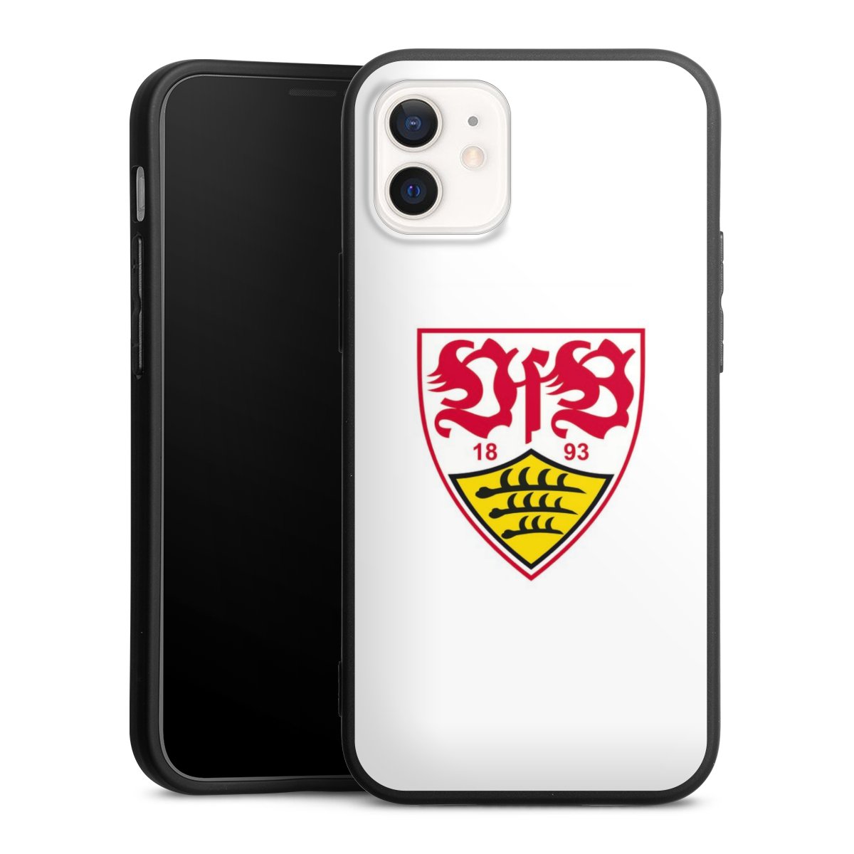 iPhone 12 mini Handy Premium Silikon Hülle Handyhülle schwarz Case Logo Official Licensed Product Vfb Stuttgart Silikon Premium Case