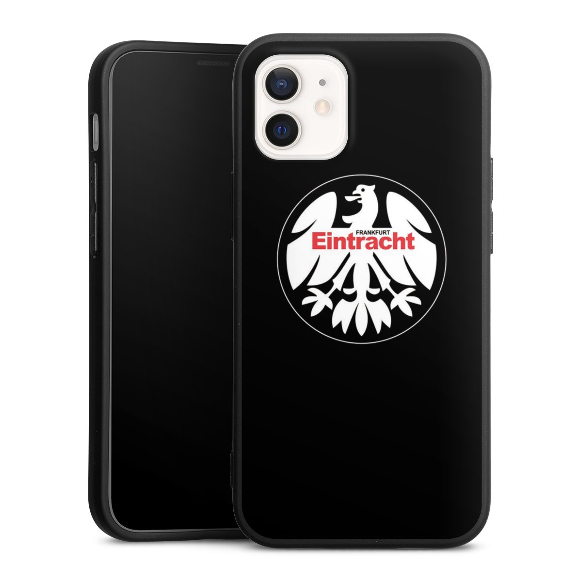 iPhone 12 mini Handy Premium Silikon Hülle Handyhülle schwarz Case Official Licensed Product Eintracht Frankfurt Sge Silikon Premium Case