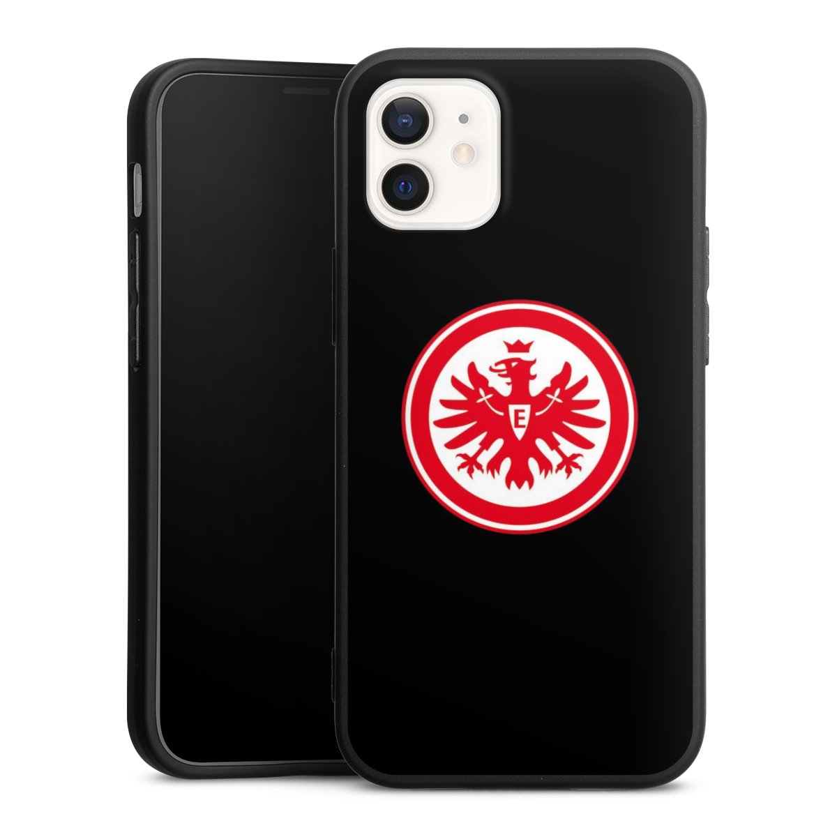 iPhone 12 mini Handy Premium Silikon Hülle Handyhülle schwarz Case Eintracht Frankfurt Sge Eagle Silikon Premium Case