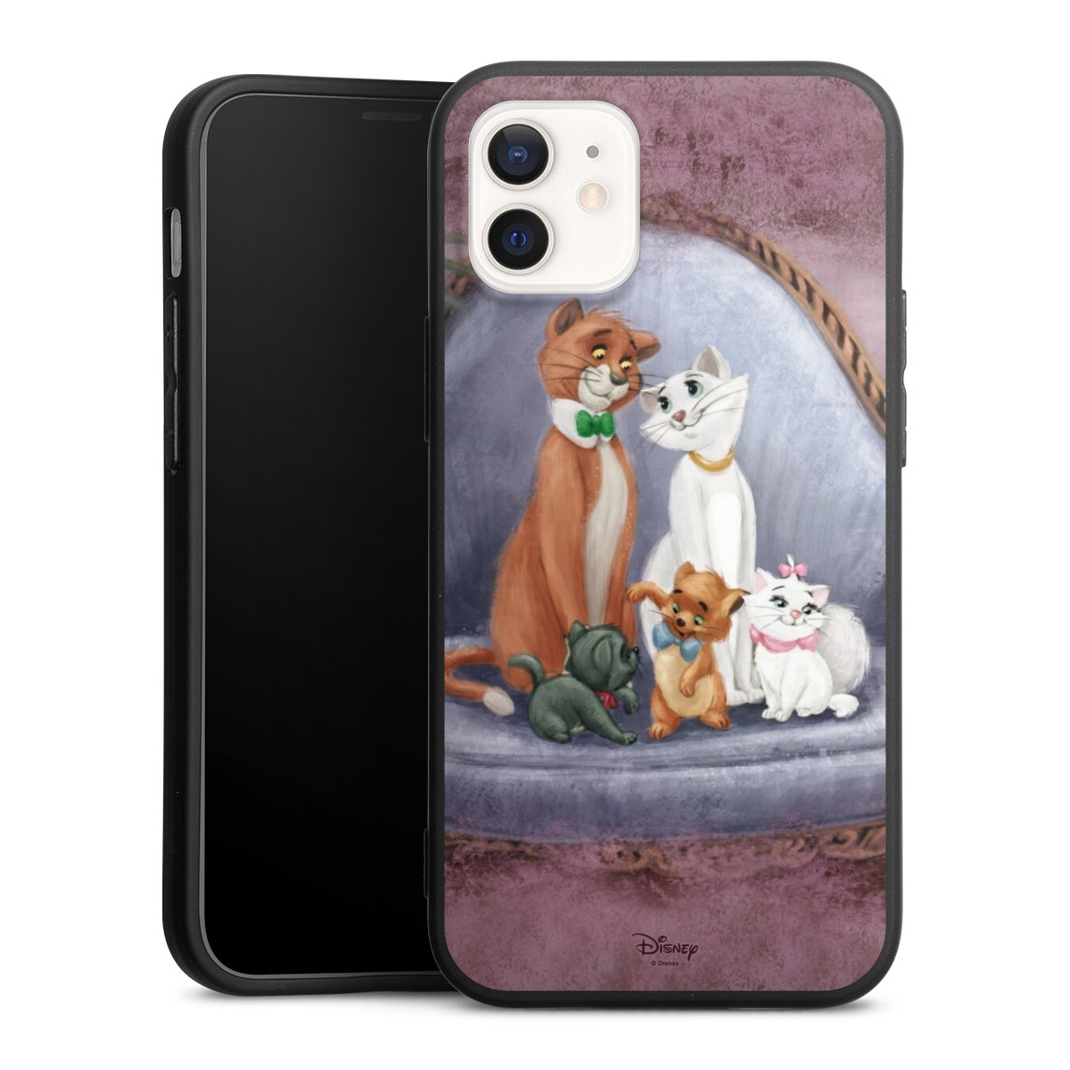 iPhone 12 mini Handy Premium Silikon Hülle Handyhülle schwarz Case Official Licensed Product Disney Aristocats Silikon Premium Case