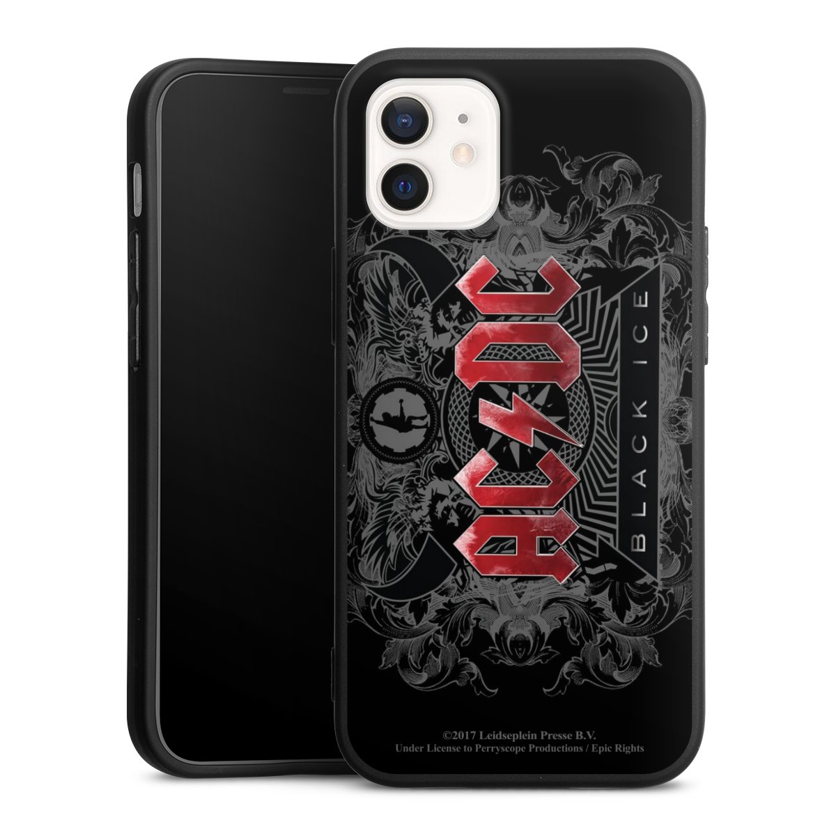 iPhone 12 mini Handy Premium Silikon Hülle Handyhülle schwarz Case Merchandise Black Ice Acdc Silikon Premium Case