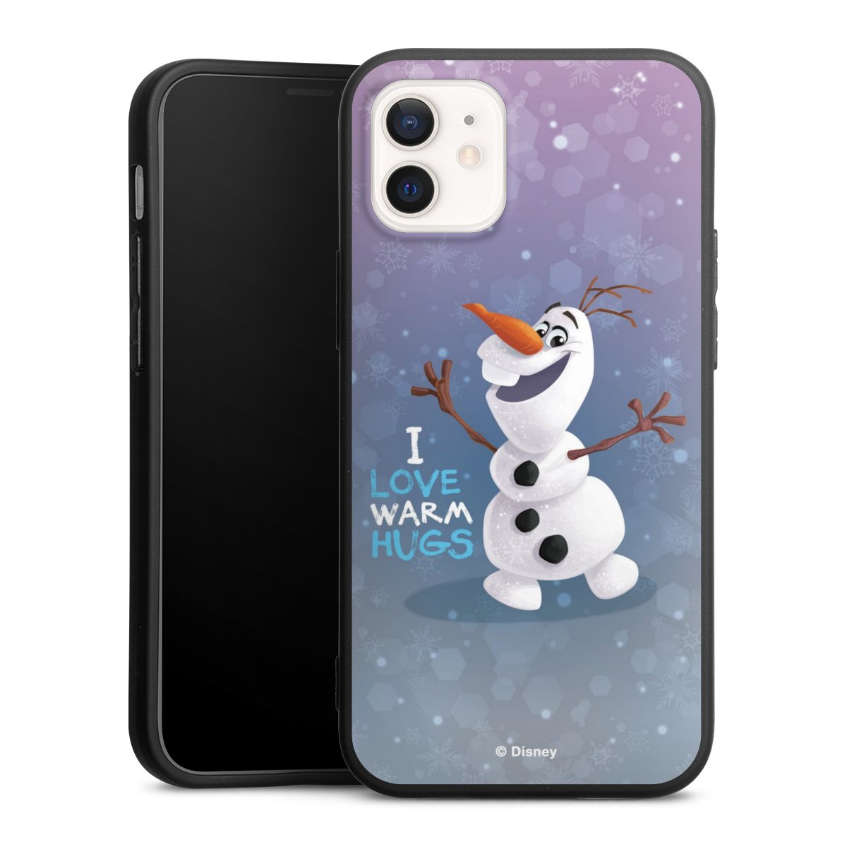 iPhone 12 mini Handy Premium Silikon Hülle Handyhülle schwarz Case Frozen Frozen Olaf Official Licensed Product Silikon Premium Case