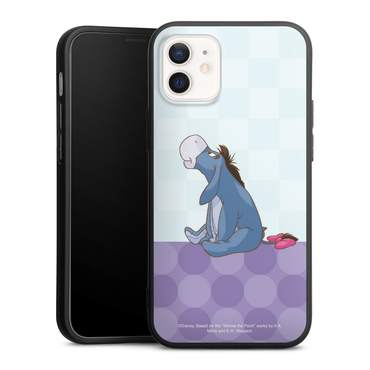 iPhone 12 mini Handy Premium Silikon Hülle Handyhülle schwarz Case Disney Donkey Winnie The Pooh Silikon Premium Case