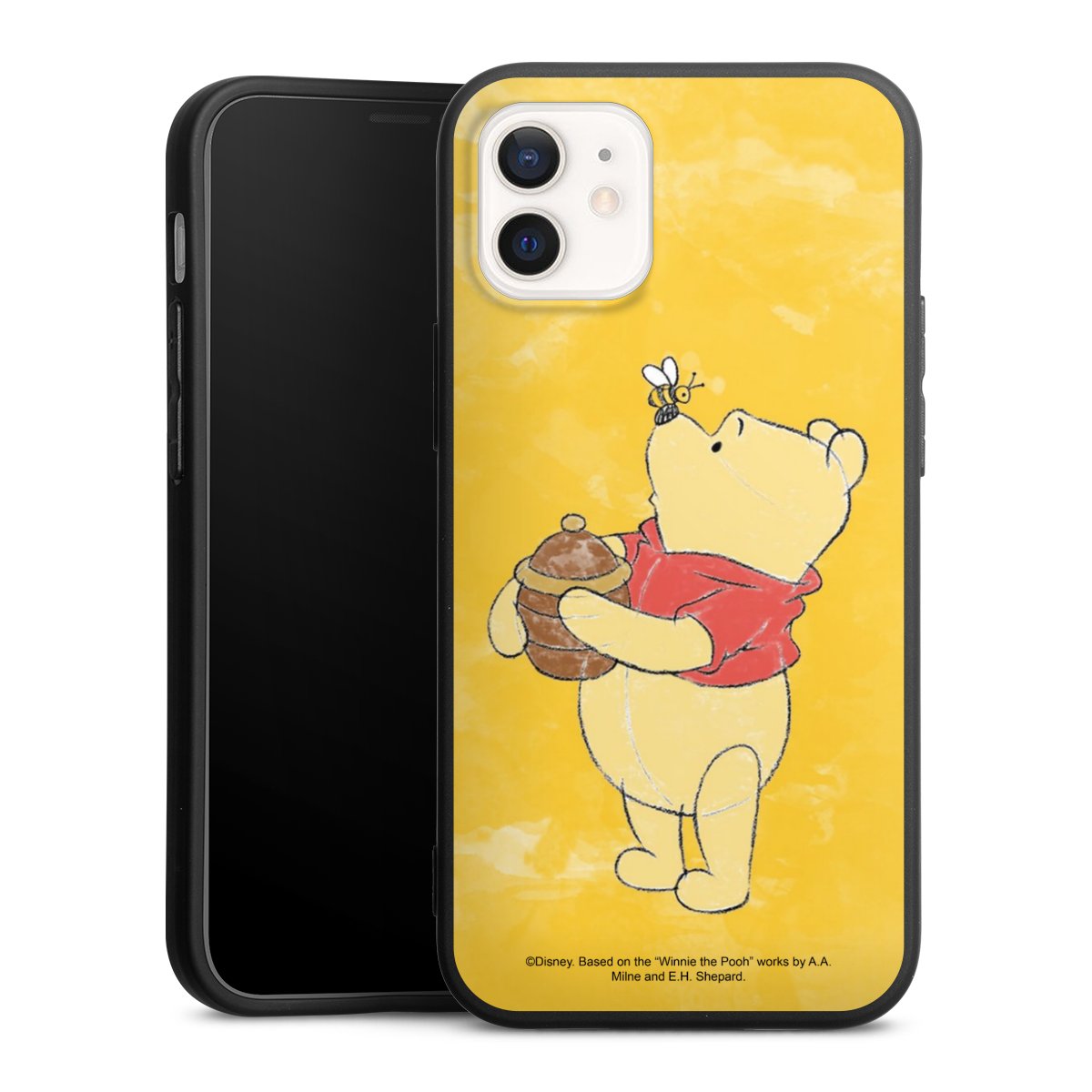 iPhone 12 mini Handy Premium Silikon Hülle Handyhülle schwarz Case Official Licensed Product Winnie The Pooh Disney Silikon Premium Case