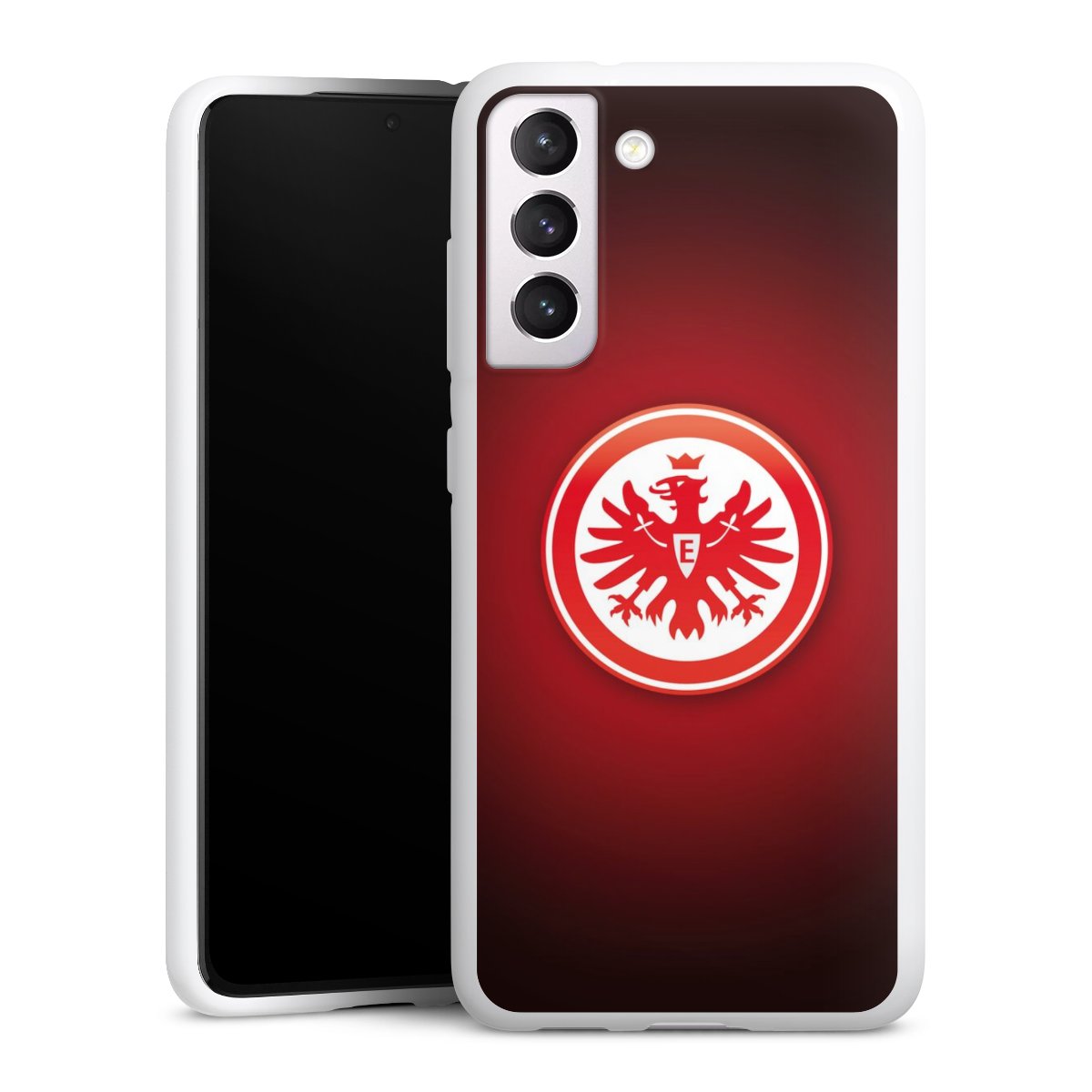 Galaxy S21 FE 5G Handy Silikon Hülle Case weiß Handyhülle Eintracht Frankfurt Official Licensed Product Coat Of Arms Silikon Case