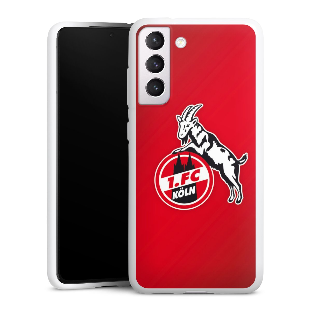 Galaxy S21 FE 5G Handy Silikon Hülle Case weiß Handyhülle Official Licensed Product Effzeh 1. Fc Köln Silikon Case