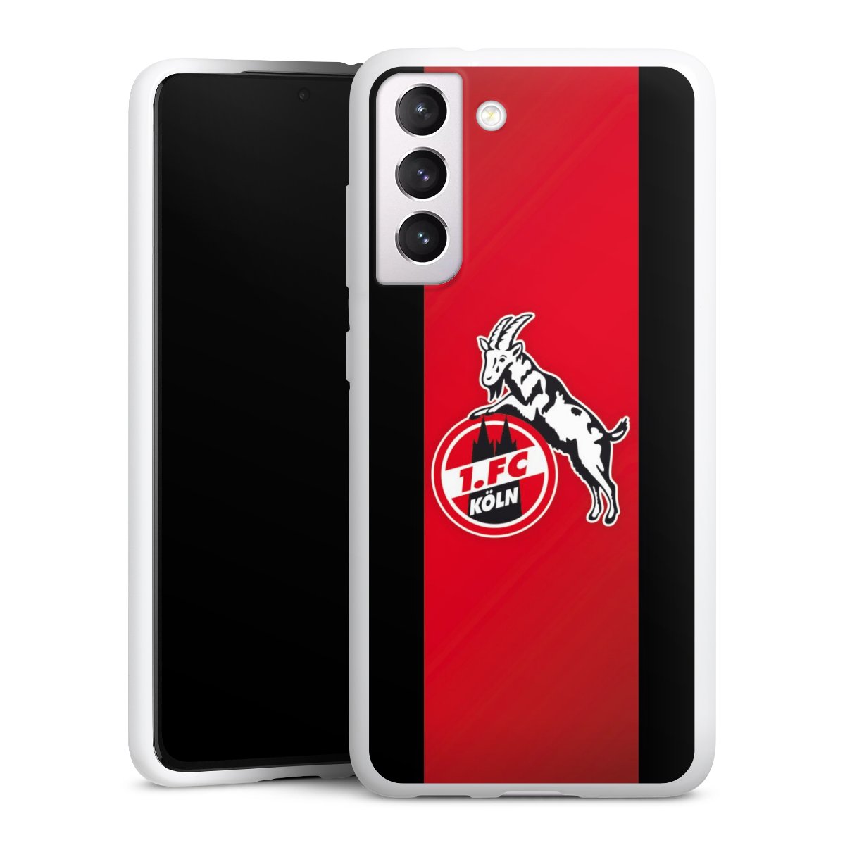 Galaxy S21 FE 5G Handy Silikon Hülle Case weiß Handyhülle Official Licensed Product Billy Goat Hennes 1. Fc Köln Silikon Case