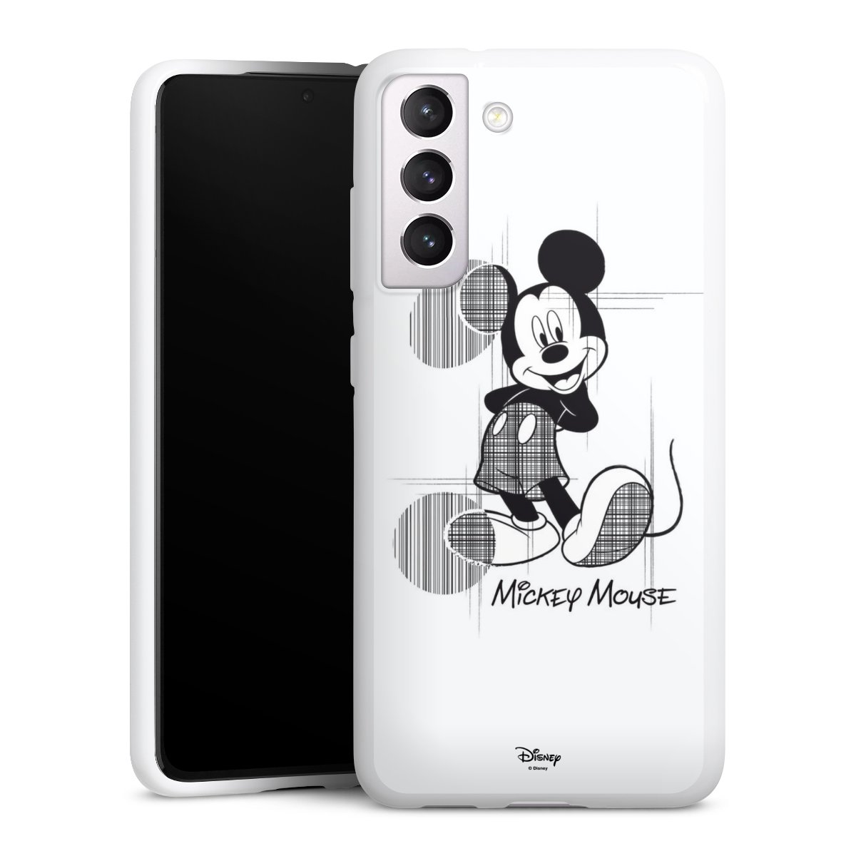 Galaxy S21 FE 5G Handy Silikon Hülle Case weiß Handyhülle Disney Official Licensed Product Mickey Mouse Silikon Case