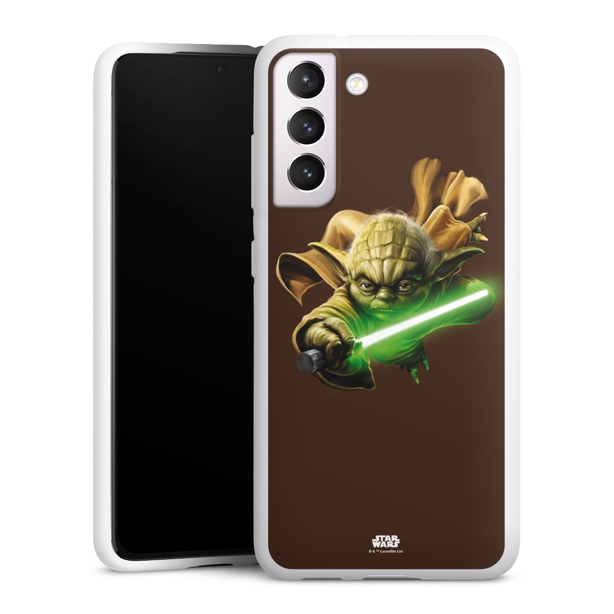 Galaxy S21 FE 5G Handy Silikon Hülle Case weiß Handyhülle Yoda Merchandise Star Wars Silikon Case