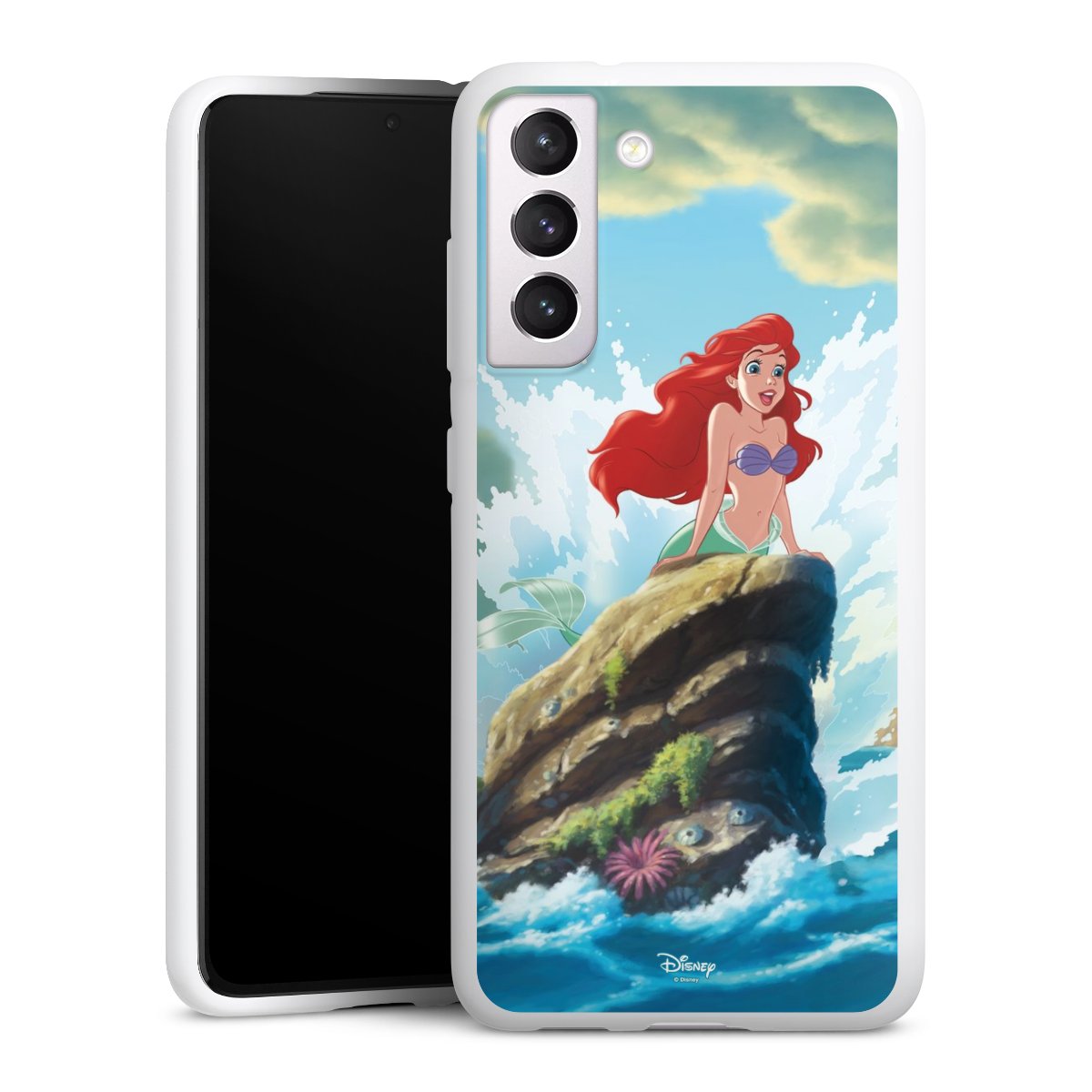 Galaxy S21 FE 5G Handy Silikon Hülle Case weiß Handyhülle Mermaid Arielle Die Meerjungfrau Official Licensed Product Silikon Case