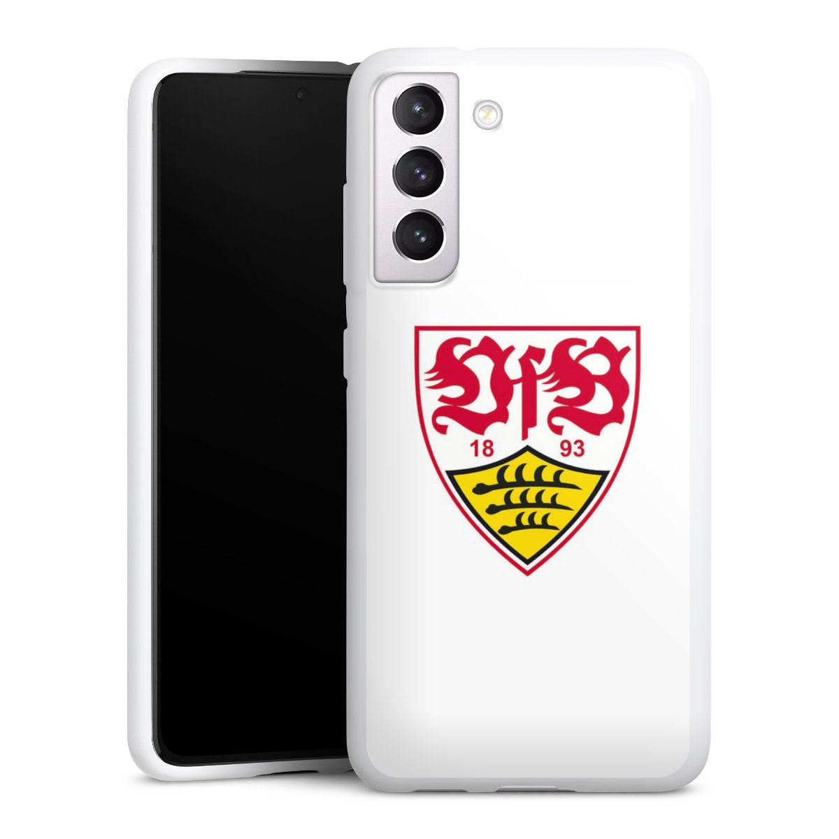 Galaxy S21 FE 5G Handy Silikon Hülle Case weiß Handyhülle Logo Official Licensed Product Vfb Stuttgart Silikon Case