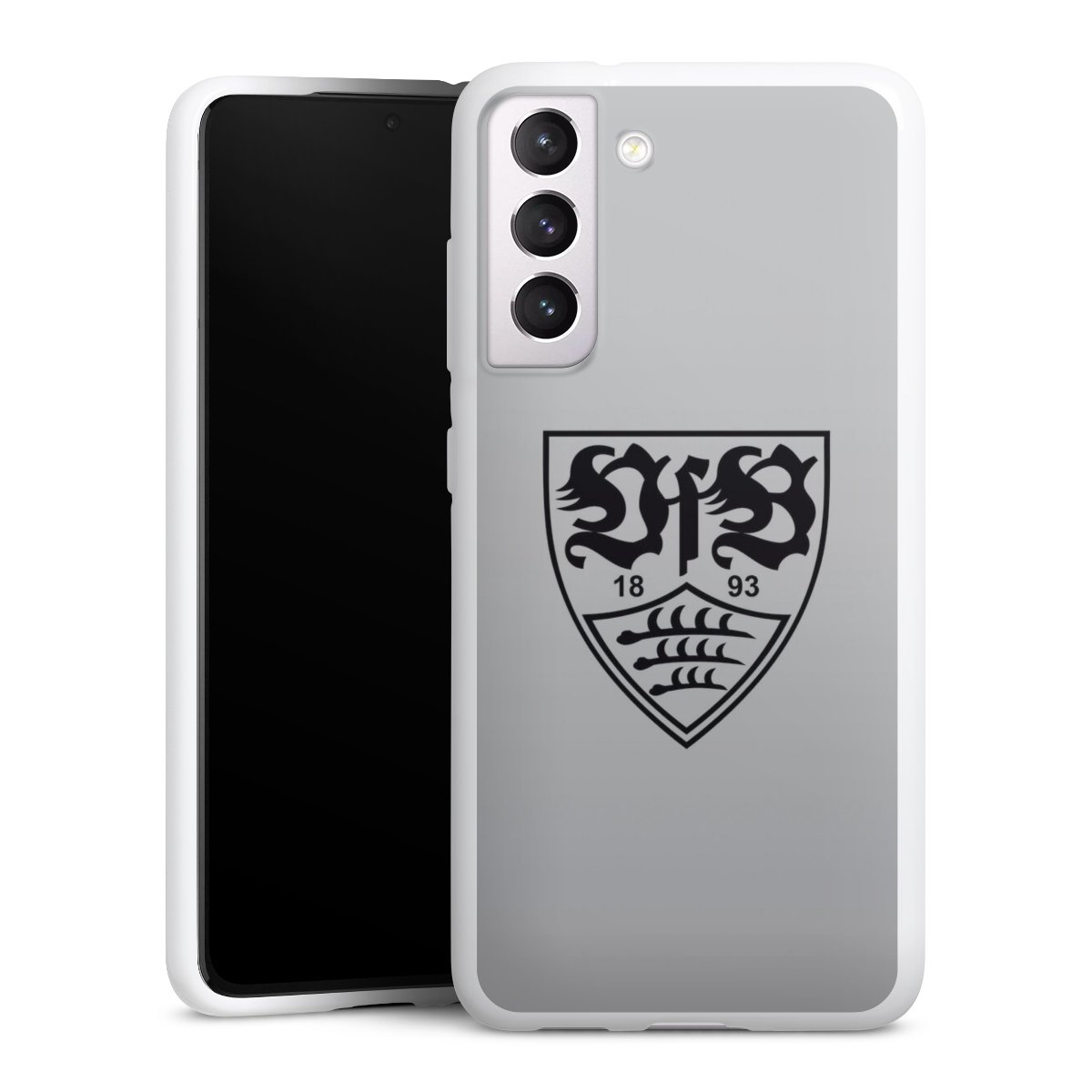 Galaxy S21 FE 5G Handy Silikon Hülle Case weiß Handyhülle Logo Vfb Stuttgart Official Licensed Product Silikon Case