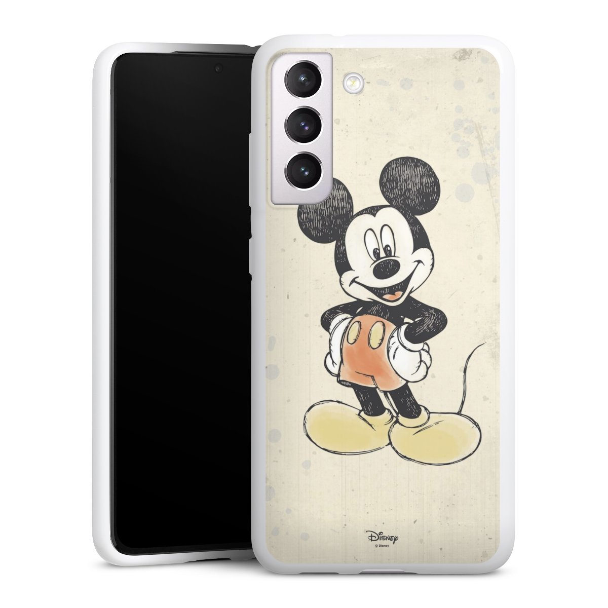 Galaxy S21 FE 5G Handy Silikon Hülle Case weiß Handyhülle Water Colour Mickey & Minnie Mouse Official Licensed Product Silikon Case