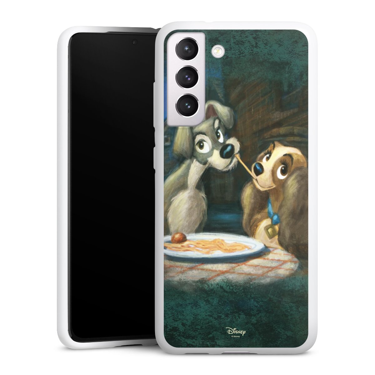 Galaxy S21 FE 5G Handy Silikon Hülle Case weiß Handyhülle Lady And The Tramp Official Licensed Product Disney Silikon Case