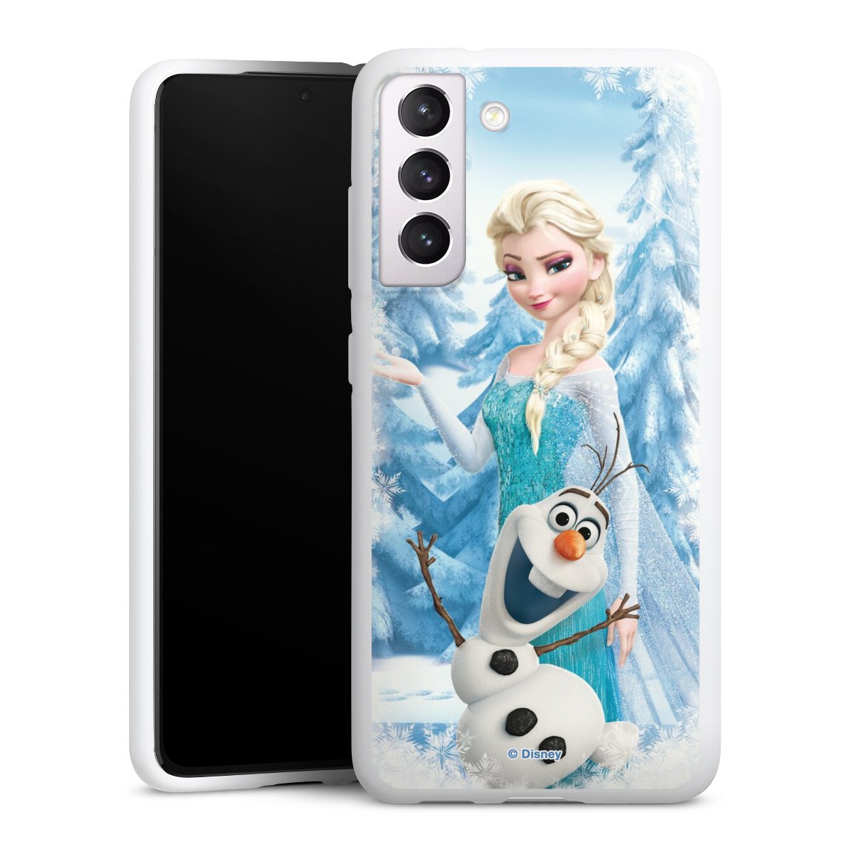 Galaxy S21 FE 5G Handy Silikon Hülle Case weiß Handyhülle Official Licensed Product Frozen Elsa Disney Silikon Case