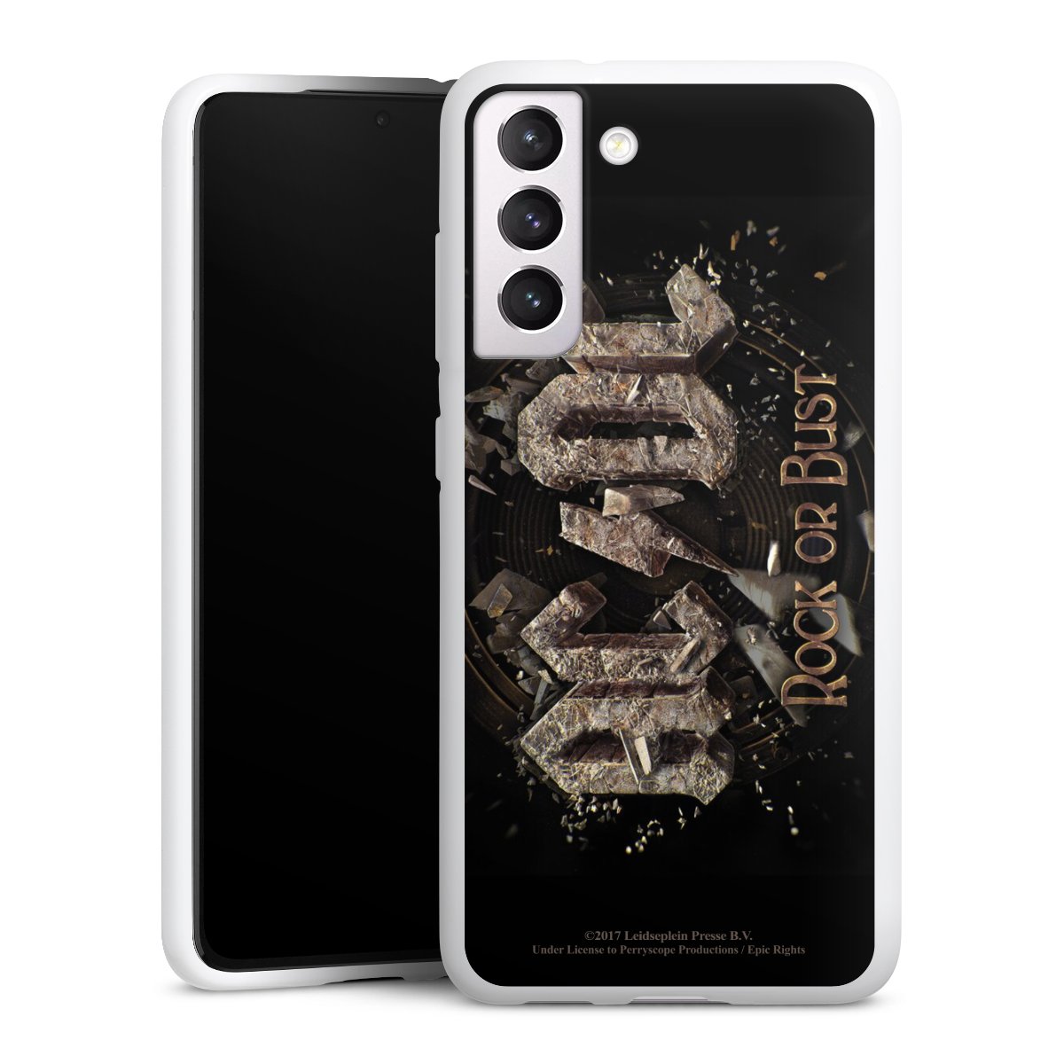 Galaxy S21 FE 5G Handy Silikon Hülle Case weiß Handyhülle Acdc Official Licensed Product Rock Or Bust Silikon Case