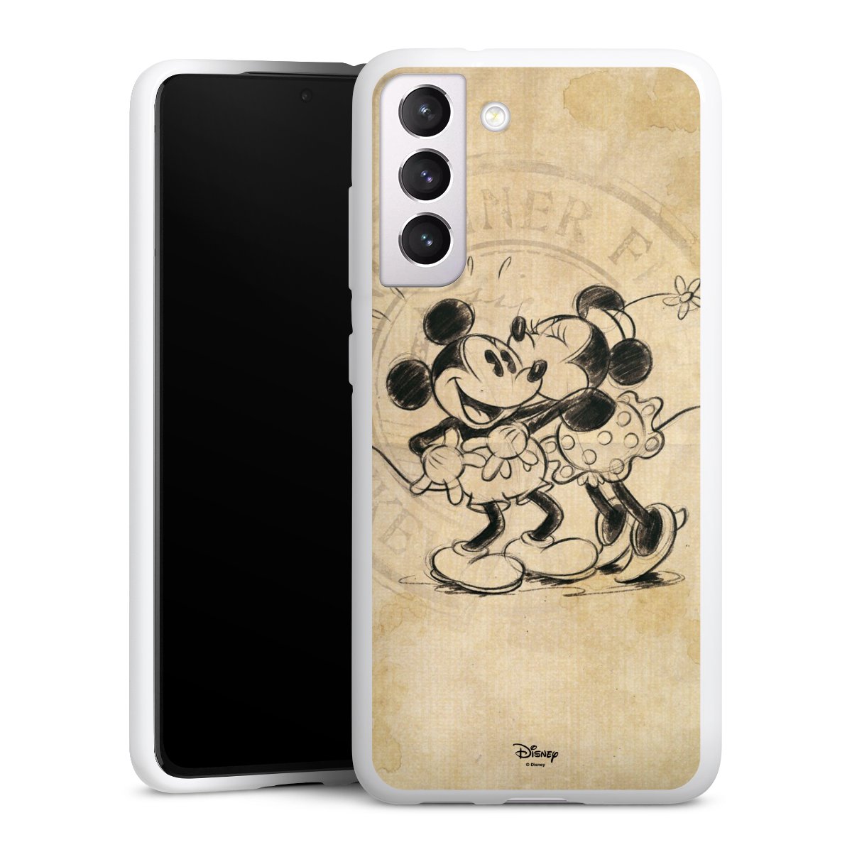 Galaxy S21 FE 5G Handy Silikon Hülle Case weiß Handyhülle Mickey Mouse Vintage Minnie Mouse Silikon Case