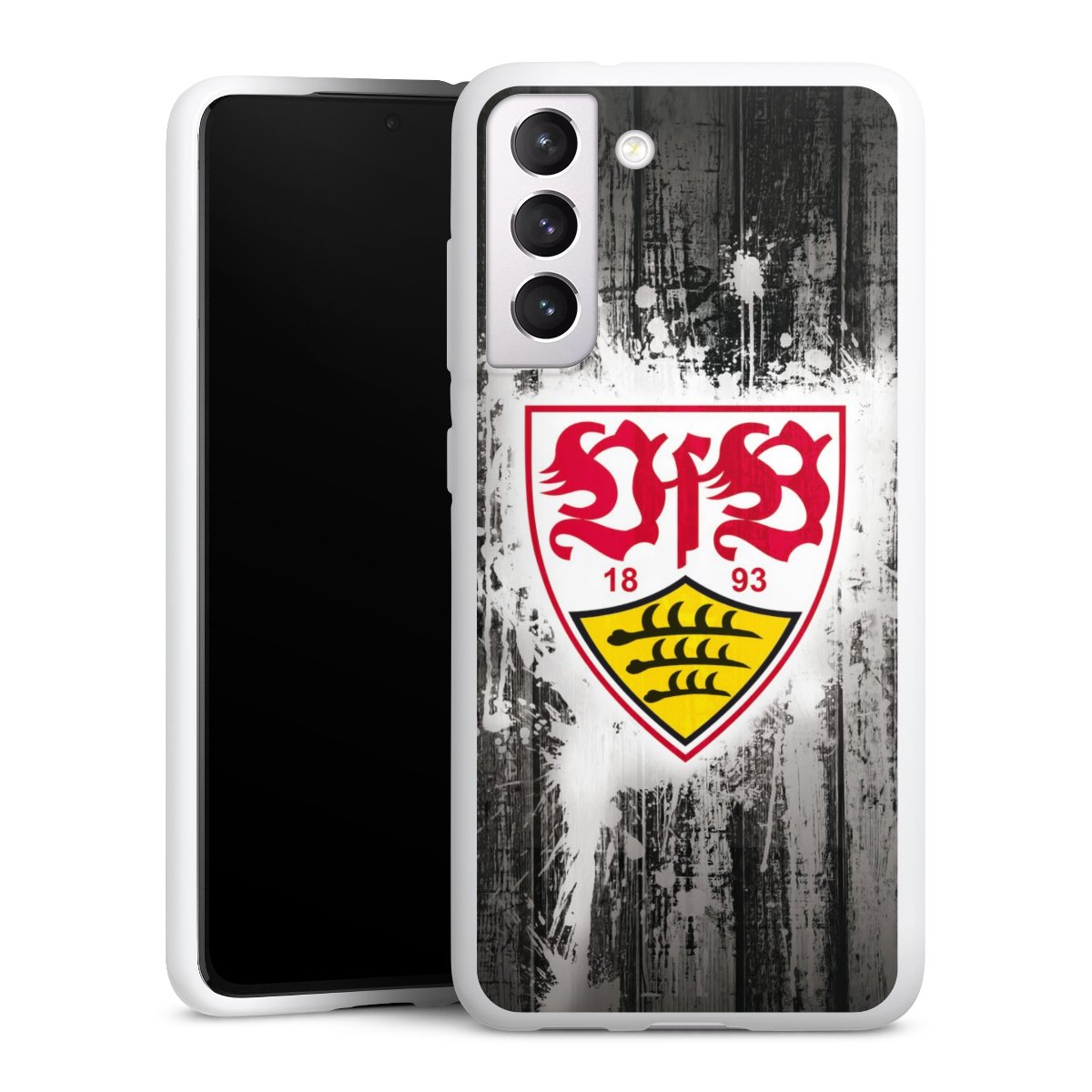 Galaxy S21 FE 5G Handy Silikon Hülle Case weiß Handyhülle Vfb Stuttgart Official Licensed Product Silikon Case