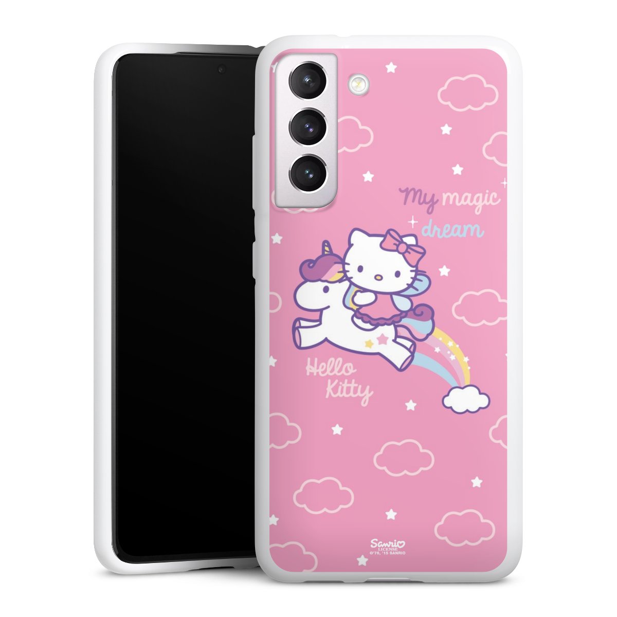 Galaxy S21 FE 5G Handy Silikon Hülle Case weiß Handyhülle Einhorn Official Licensed Product Hello Kitty Silikon Case