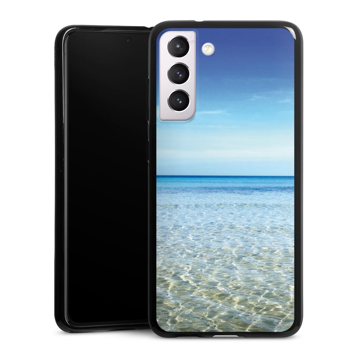 Galaxy S21 FE 5G Handy Silikon Hülle Case schwarz Handyhülle Urlaub Sky Ocean