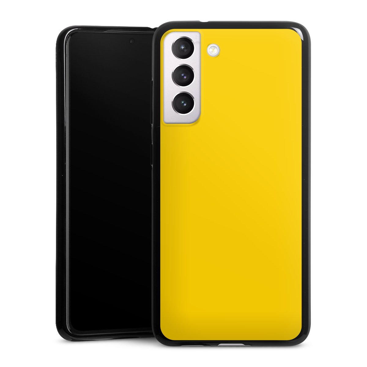 Galaxy S21 FE 5G Handy Silikon Hülle Case schwarz Handyhülle Yellow Unicoloured Colour