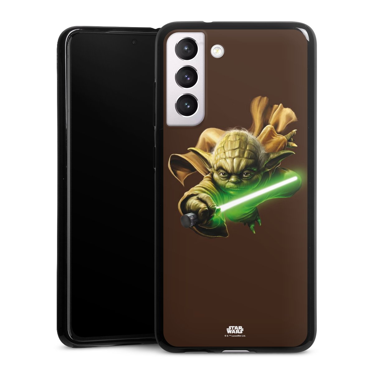 Galaxy S21 FE 5G Handy Silikon Hülle Case schwarz Handyhülle Yoda Merchandise Star Wars