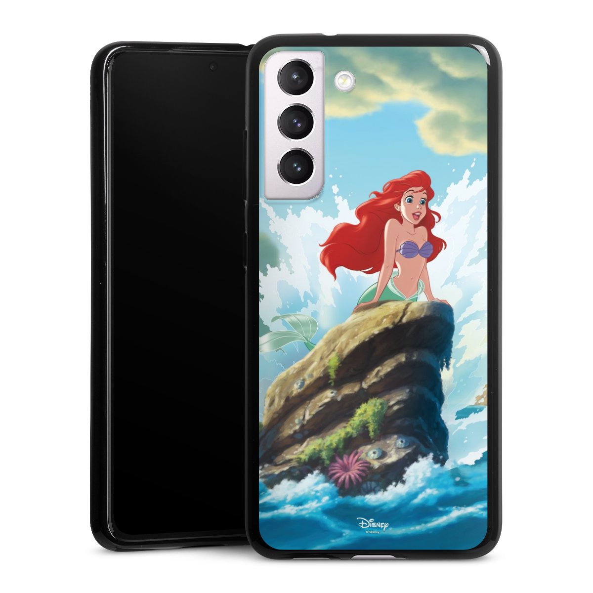 Galaxy S21 FE 5G Handy Silikon Hülle Case schwarz Handyhülle Mermaid Arielle Die Meerjungfrau Official Licensed Product