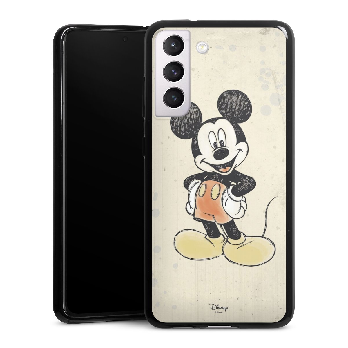 Galaxy S21 FE 5G Handy Silikon Hülle Case schwarz Handyhülle Water Colour Mickey & Minnie Mouse Official Licensed Product