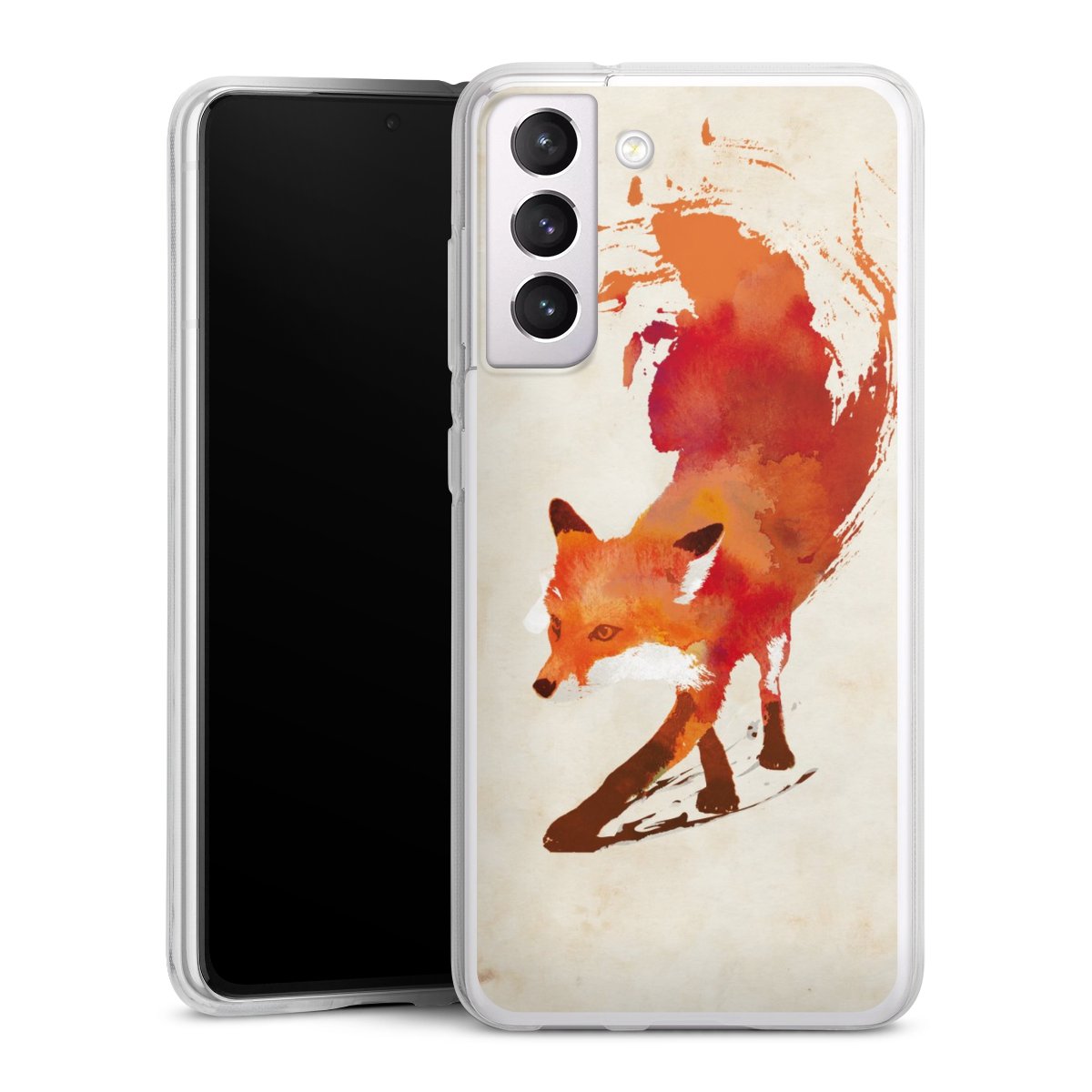 Galaxy S21 FE 5G Handy Silikon Hülle Case transparent Handyhülle Fox Graphic Silikon Case