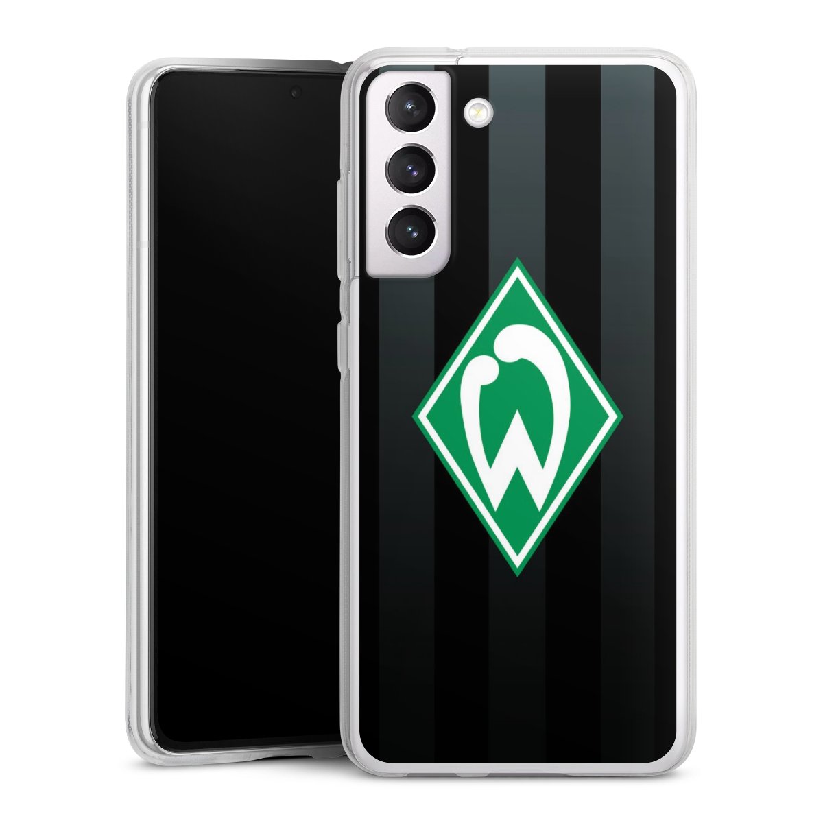 Galaxy S21 FE 5G Handy Silikon Hülle Case transparent Handyhülle Stripes Sv Werder Bremen Official Licensed Product Silikon Case