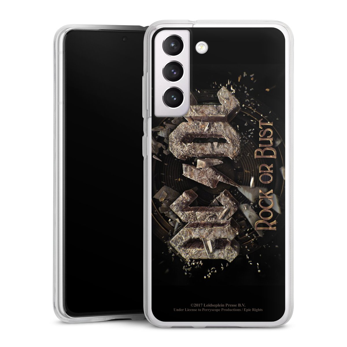 Galaxy S21 FE 5G Handy Silikon Hülle Case transparent Handyhülle Acdc Official Licensed Product Rock Or Bust Silikon Case