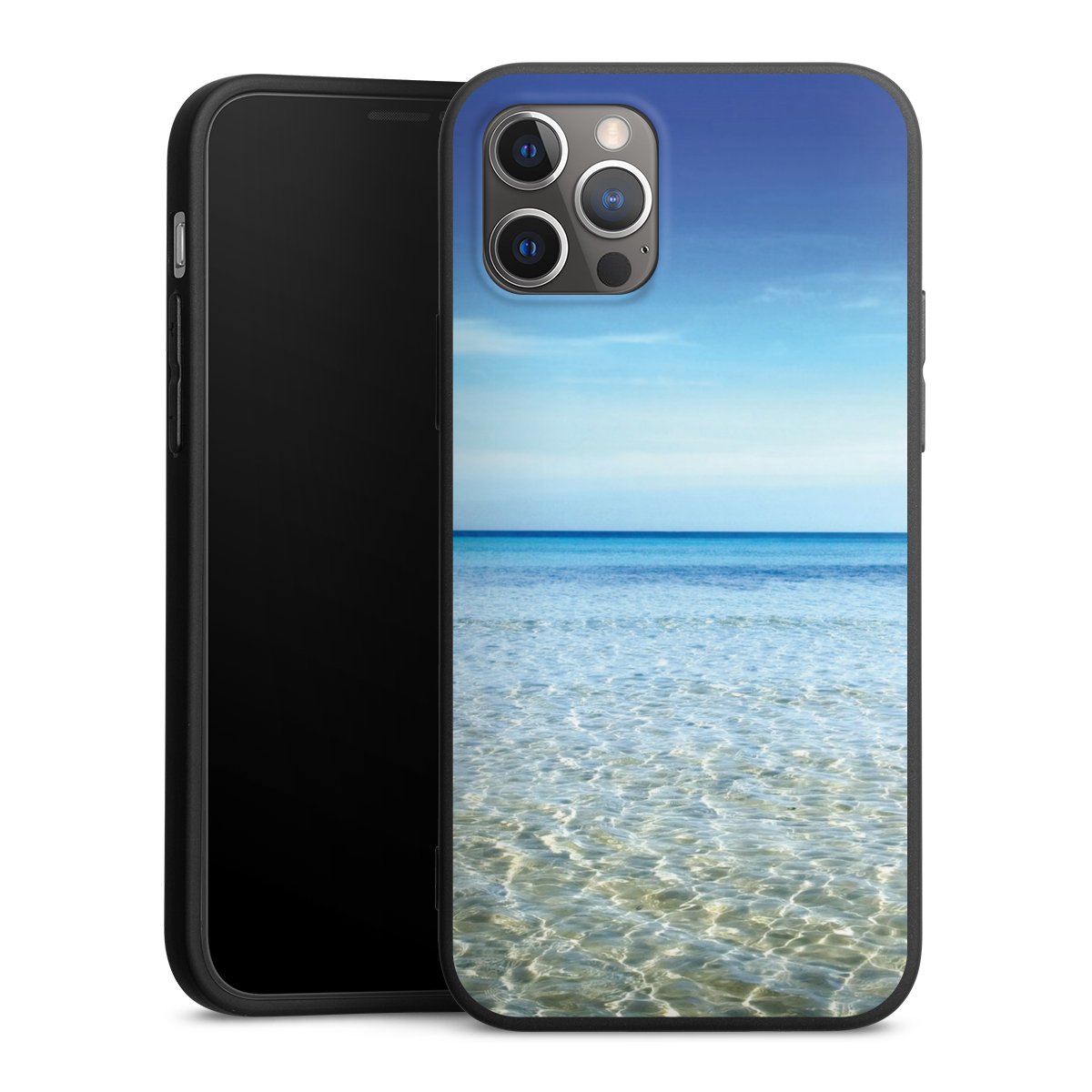 iPhone 12 Pro Handy Premium Silikon Hülle Handyhülle schwarz Case Urlaub Sky Ocean Silikon Premium Case