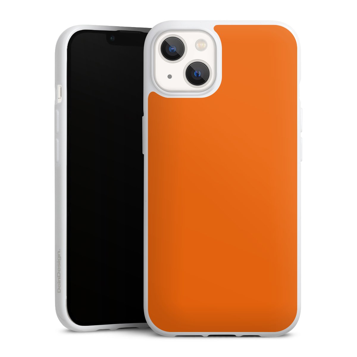 iPhone 13 Handy Silikon Hülle Case weiß Handyhülle Orange Colour Unicoloured Silikon Case