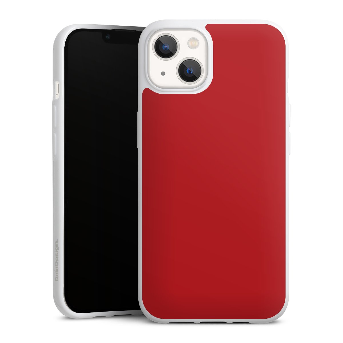 iPhone 13 Handy Silikon Hülle Case weiß Handyhülle Colour Unicoloured Red Silikon Case