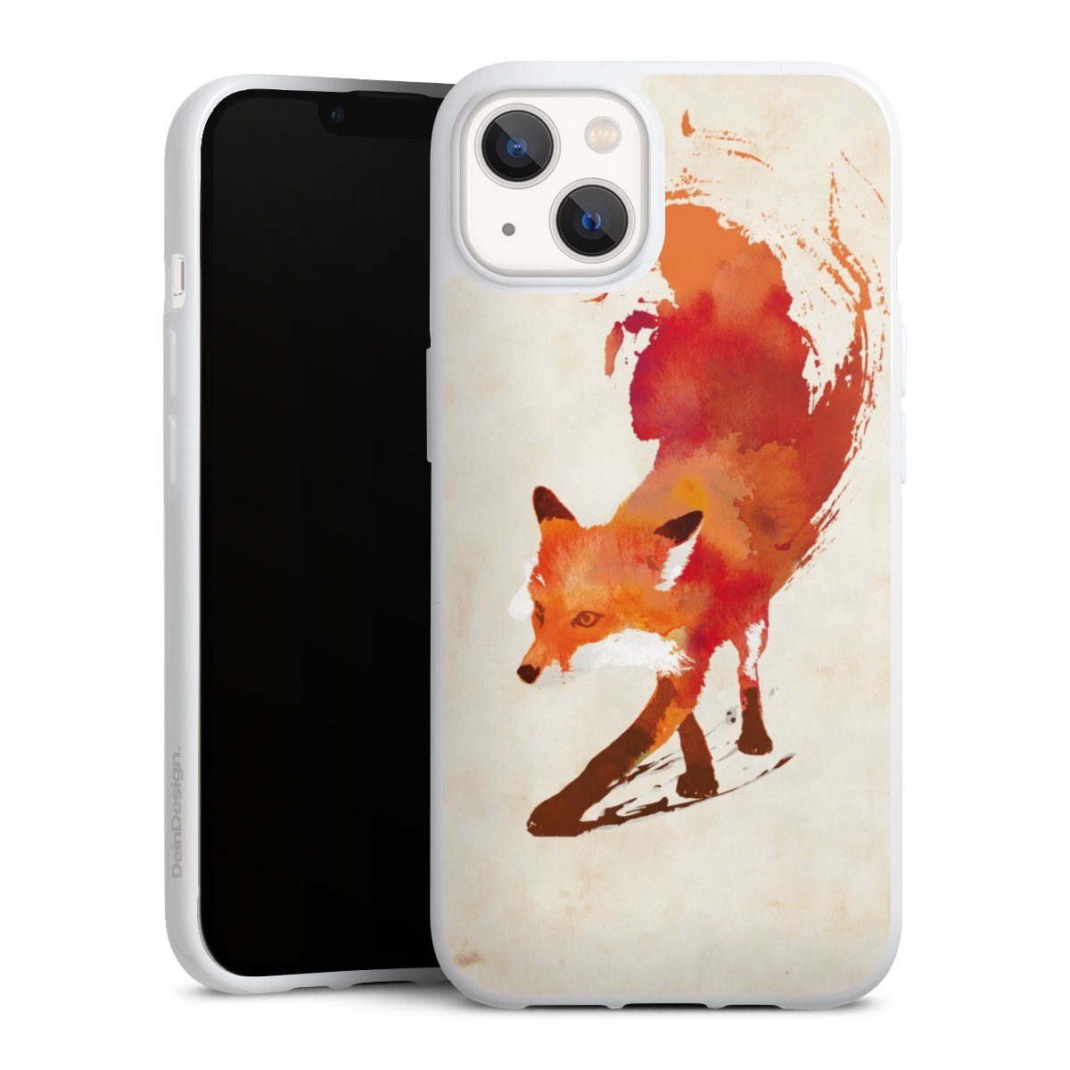 iPhone 13 Handy Silikon Hülle Case weiß Handyhülle Fox Graphic Silikon Case