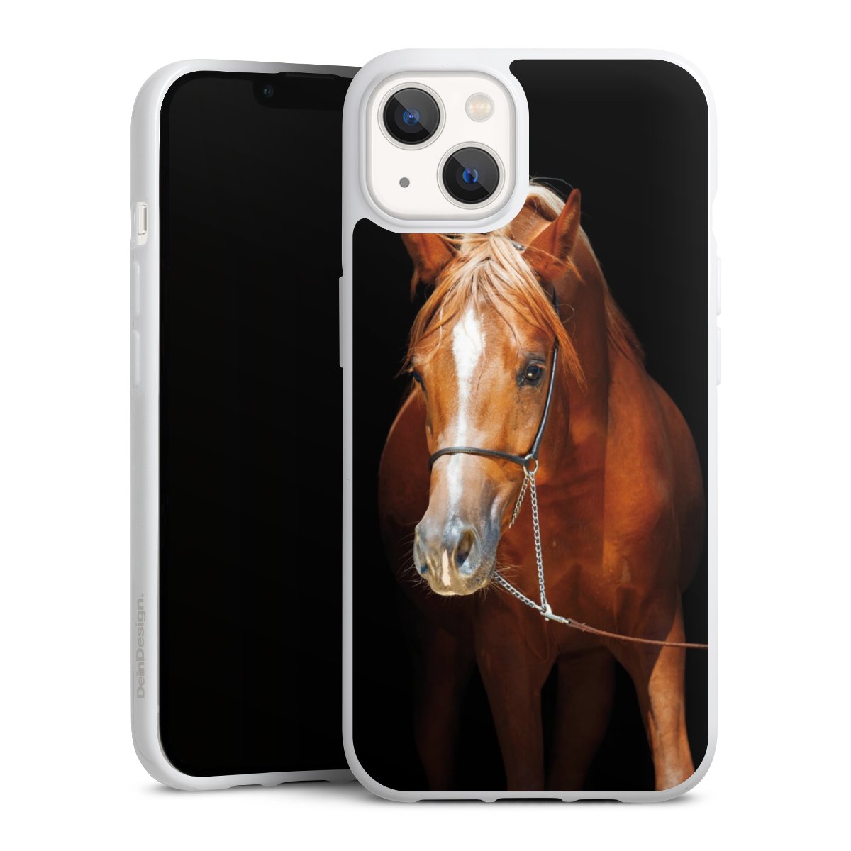 iPhone 13 Handy Silikon Hülle Case weiß Handyhülle Mare Horse Hobby Silikon Case