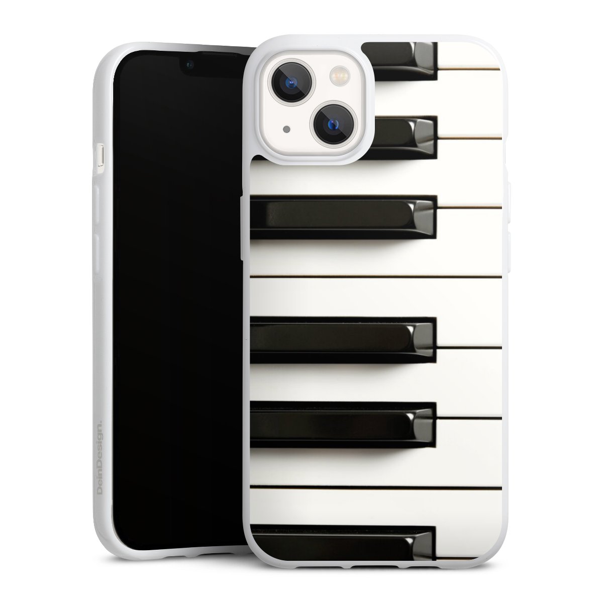 iPhone 13 Handy Silikon Hülle Case weiß Handyhülle Klavier Piano Music Silikon Case