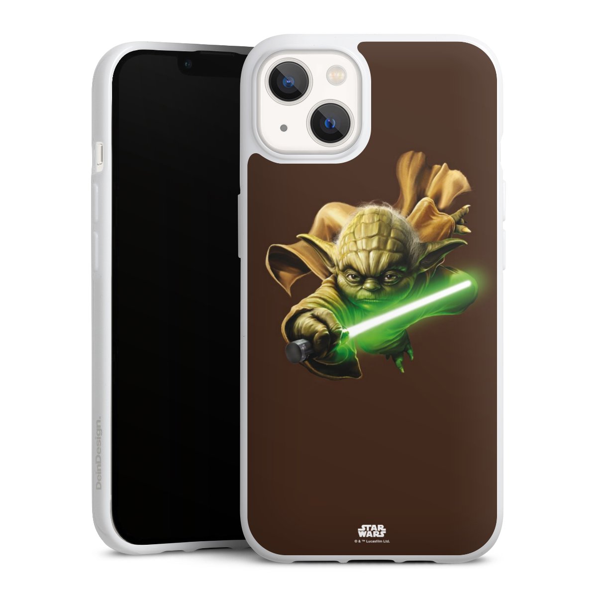 iPhone 13 Handy Silikon Hülle Case weiß Handyhülle Yoda Merchandise Star Wars Silikon Case