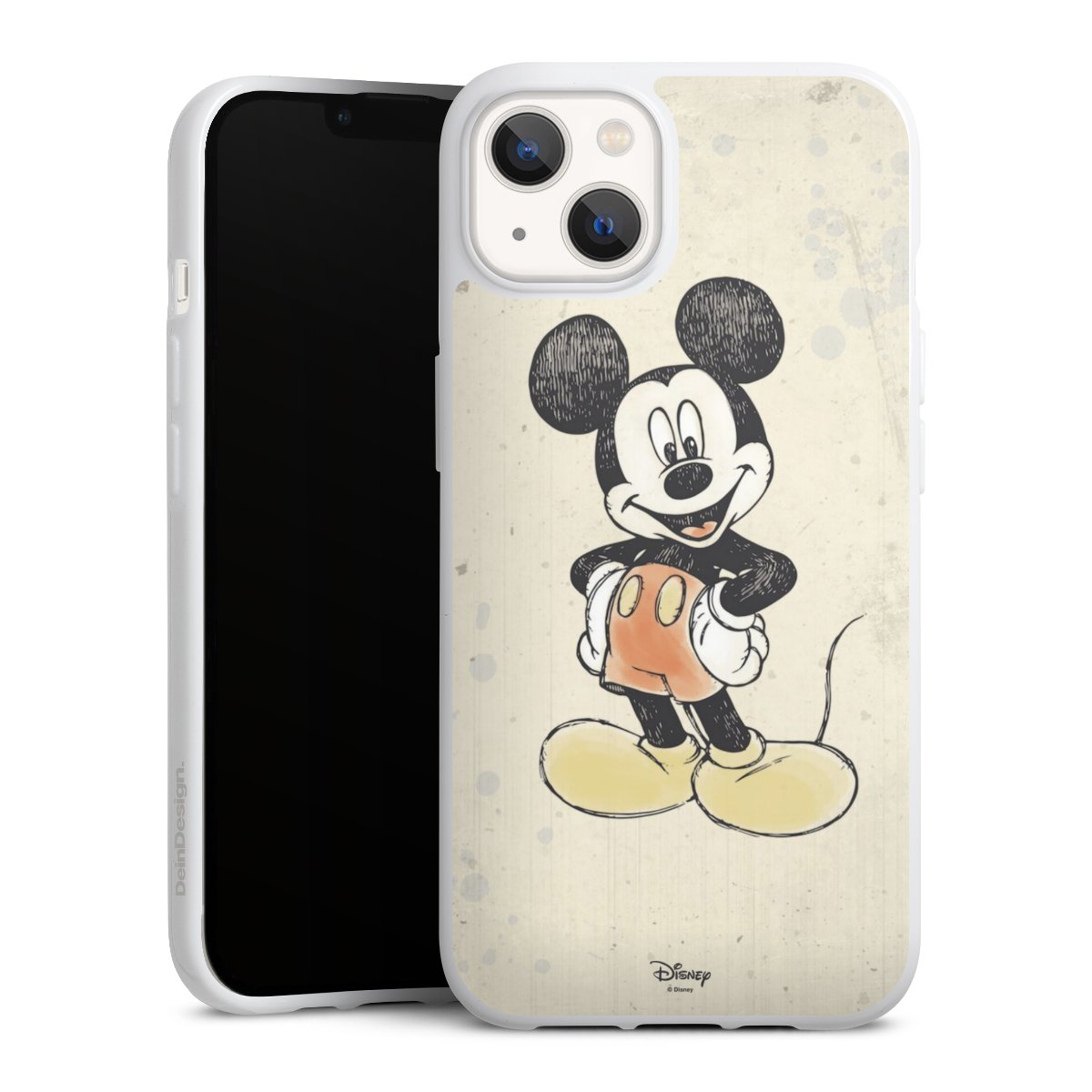 iPhone 13 Handy Silikon Hülle Case weiß Handyhülle Water Colour Mickey & Minnie Mouse Official Licensed Product Silikon Case