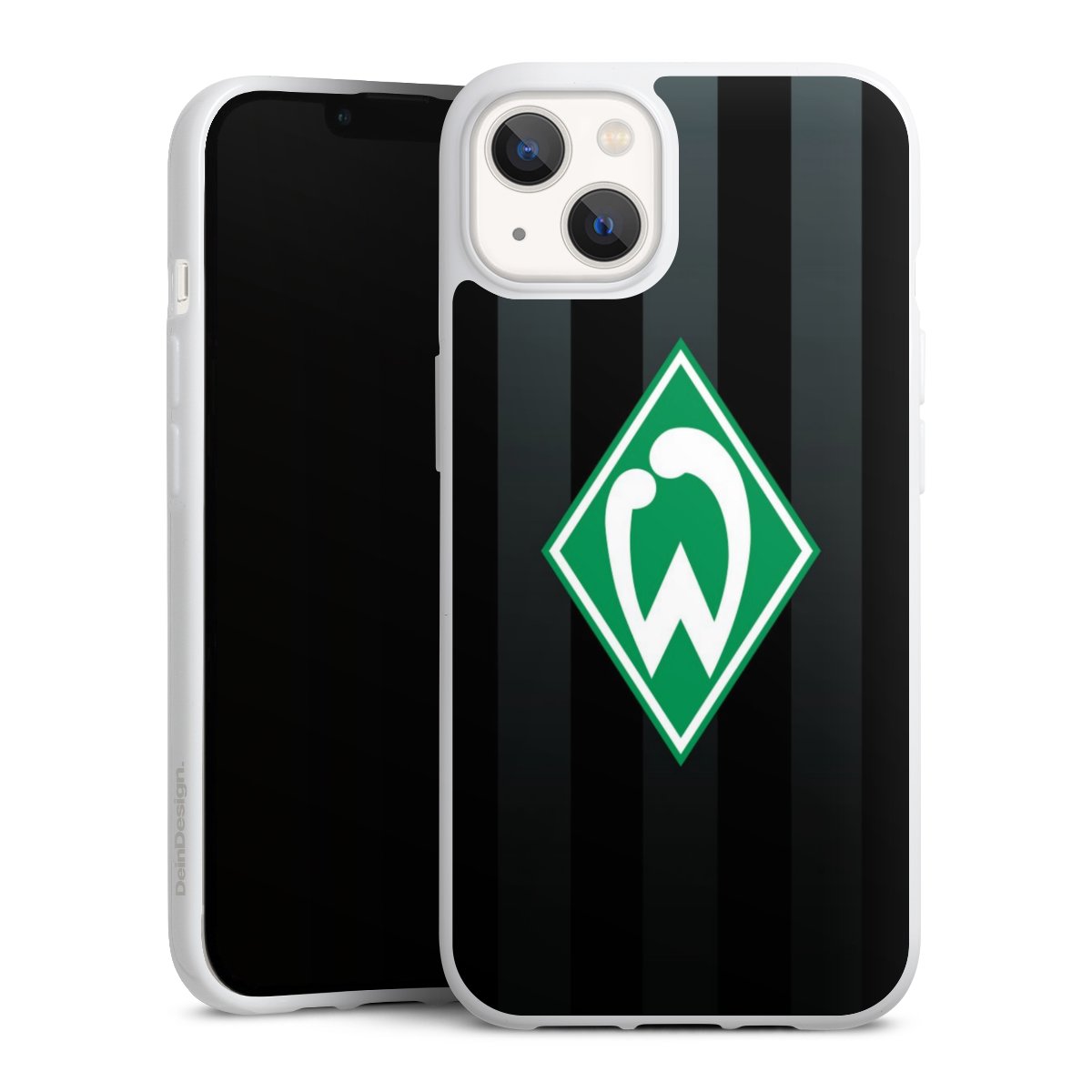 iPhone 13 Handy Silikon Hülle Case weiß Handyhülle Stripes Sv Werder Bremen Official Licensed Product Silikon Case