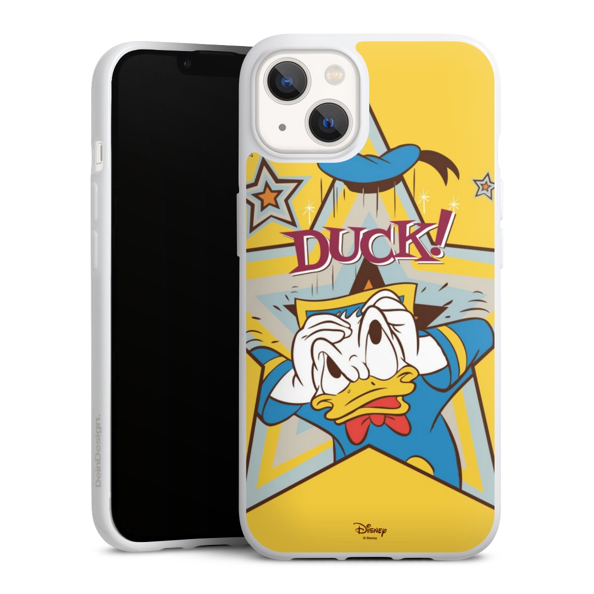 iPhone 13 Handy Silikon Hülle Case weiß Handyhülle Official Licensed Product Donald Duck Disney Silikon Case