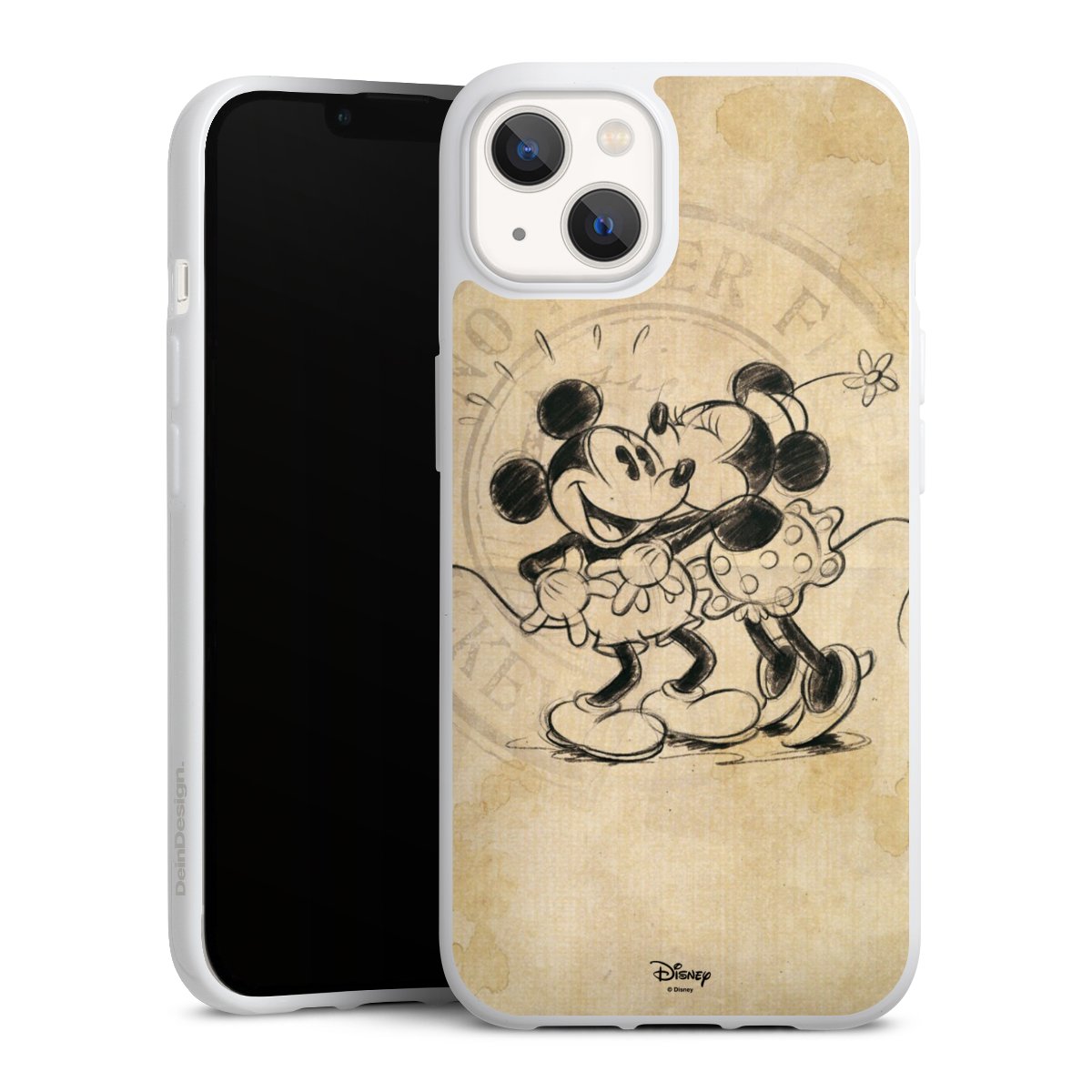 iPhone 13 Handy Silikon Hülle Case weiß Handyhülle Mickey Mouse Vintage Minnie Mouse Silikon Case