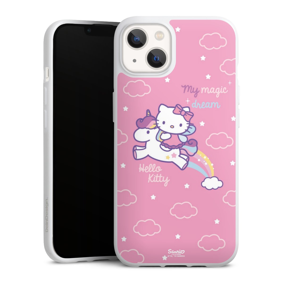 iPhone 13 Handy Silikon Hülle Case weiß Handyhülle Einhorn Official Licensed Product Hello Kitty Silikon Case