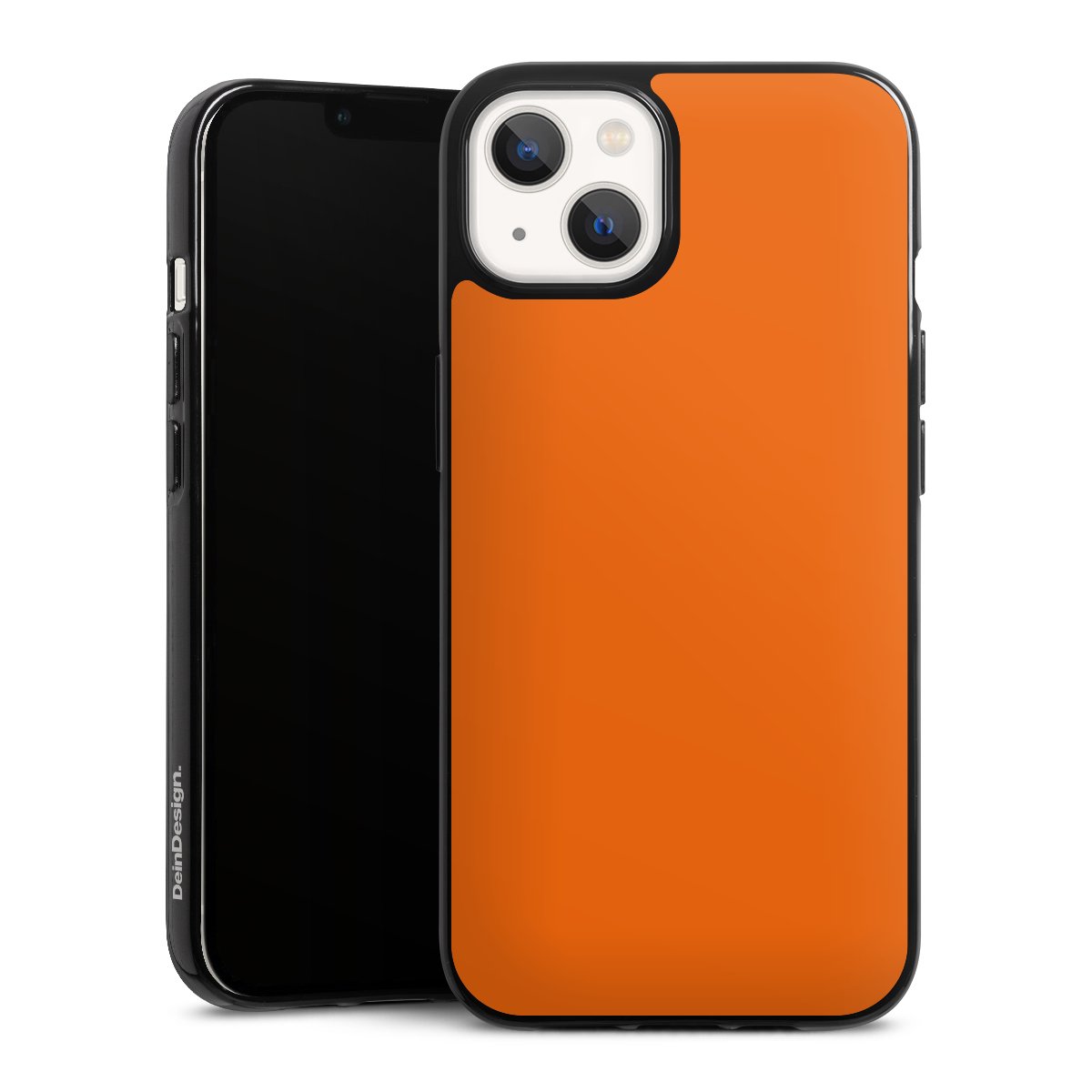 iPhone 13 Handy Silikon Hülle Case schwarz Handyhülle Orange Colour Unicoloured