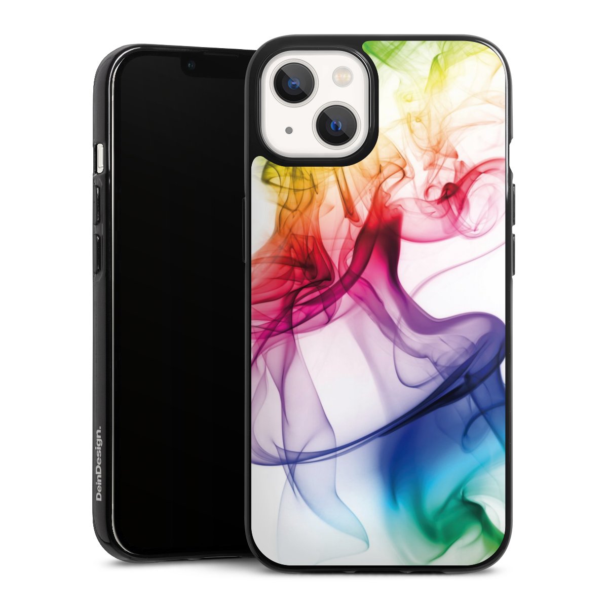 iPhone 13 Handy Silikon Hülle Case schwarz Handyhülle Water Colour Rainbow