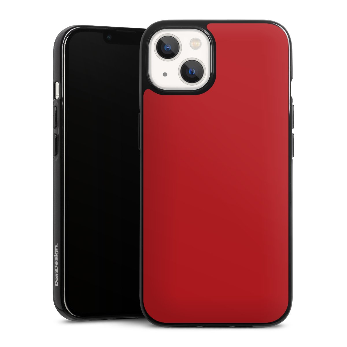 iPhone 13 Handy Silikon Hülle Case schwarz Handyhülle Colour Unicoloured Red