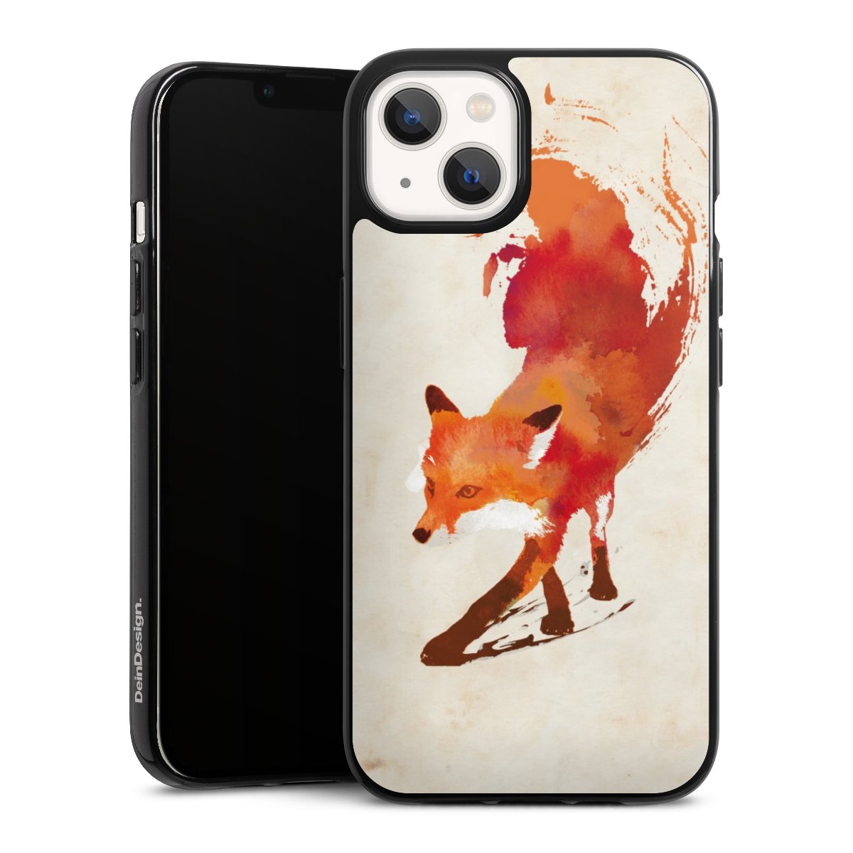 iPhone 13 Handy Silikon Hülle Case schwarz Handyhülle Fox Graphic