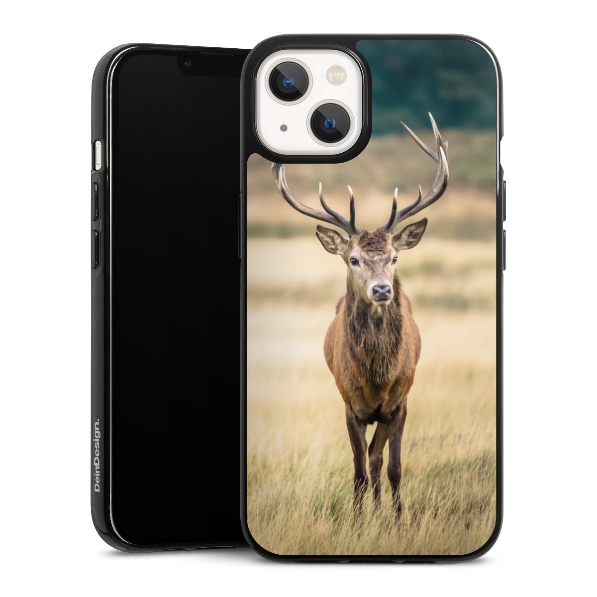 iPhone 13 Handy Silikon Hülle Case schwarz Handyhülle Deer Meadow Forrest