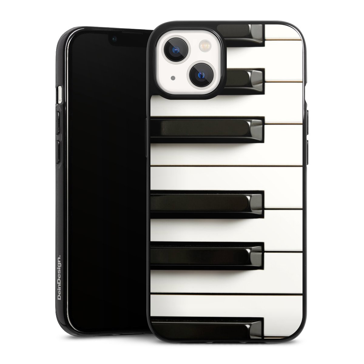 iPhone 13 Handy Silikon Hülle Case schwarz Handyhülle Klavier Piano Music