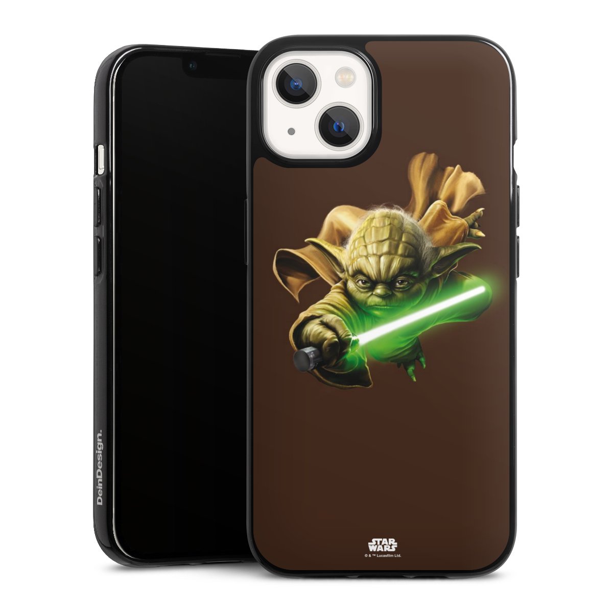 iPhone 13 Handy Silikon Hülle Case schwarz Handyhülle Yoda Merchandise Star Wars